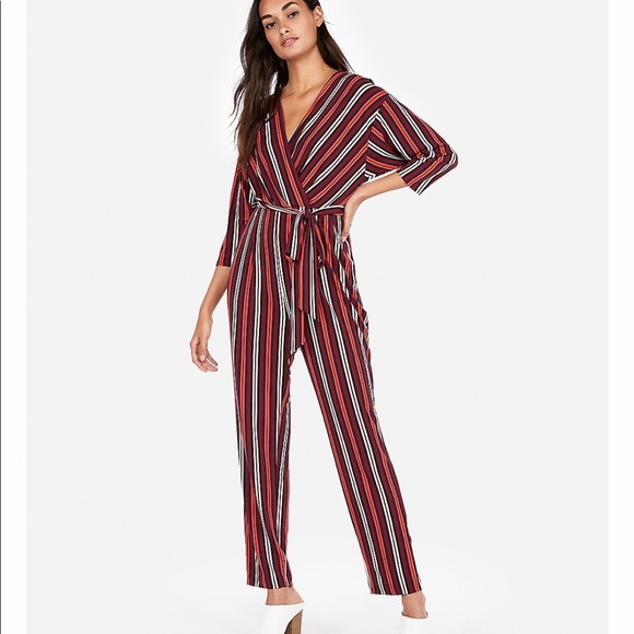 Express Pants & Jumpsuits Express Striped Tie Waist Surplice